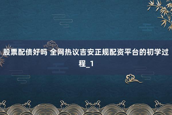 股票配债好吗 全网热议吉安正规配资平台的初学过程_1