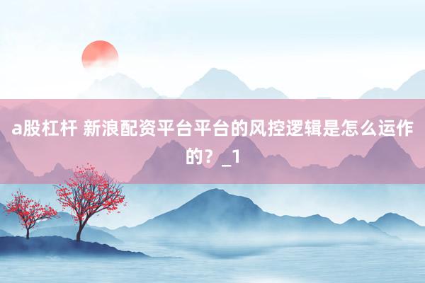 a股杠杆 新浪配资平台平台的风控逻辑是怎么运作的？_1