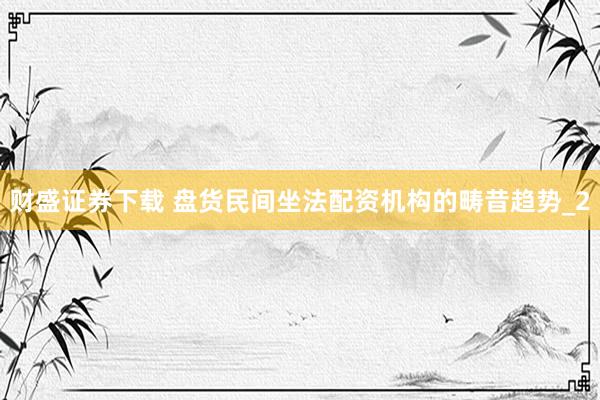 财盛证券下载 盘货民间坐法配资机构的畴昔趋势_2