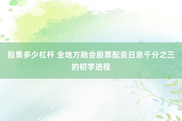 股票多少杠杆 全地方融会股票配资日息千分之三的初学进程