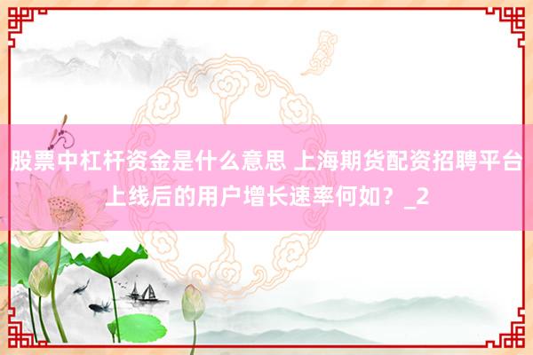股票中杠杆资金是什么意思 上海期货配资招聘平台上线后的用户增长速率何如？_2