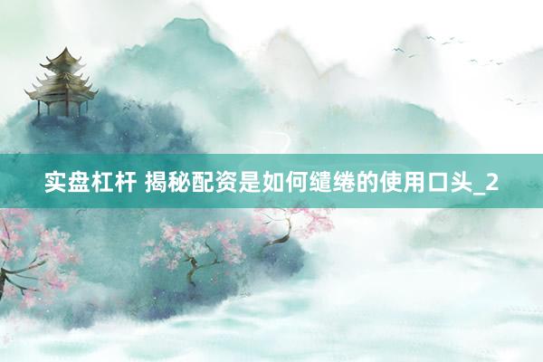 实盘杠杆 揭秘配资是如何缱绻的使用口头_2