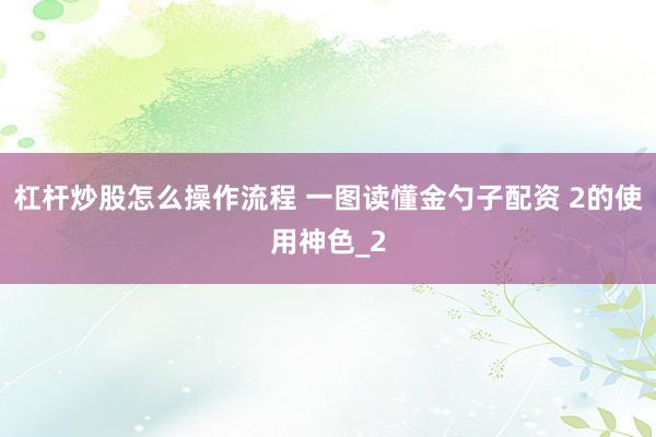 杠杆炒股怎么操作流程 一图读懂金勺子配资 2的使用神色_2