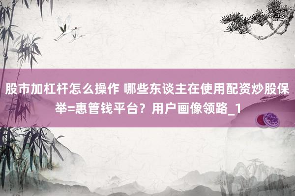 股市加杠杆怎么操作 哪些东谈主在使用配资炒股保举=惠管钱平台？用户画像领路_1
