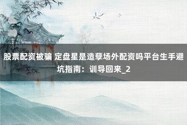 股票配资被骗 定盘星是造孽场外配资吗平台生手避坑指南：训导回来_2