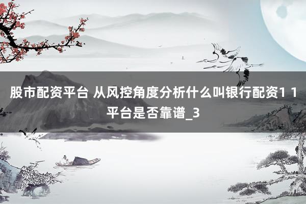 股市配资平台 从风控角度分析什么叫银行配资1 1平台是否靠谱_3