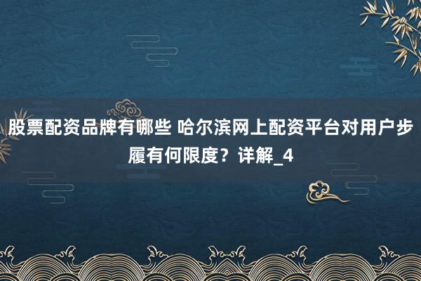 股票配资品牌有哪些 哈尔滨网上配资平台对用户步履有何限度？详解_4