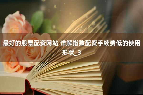 最好的股票配资网站 详解指数配资手续费低的使用形状_3