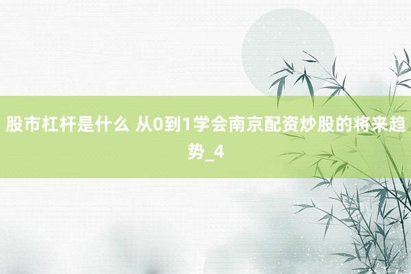 股市杠杆是什么 从0到1学会南京配资炒股的将来趋势_4