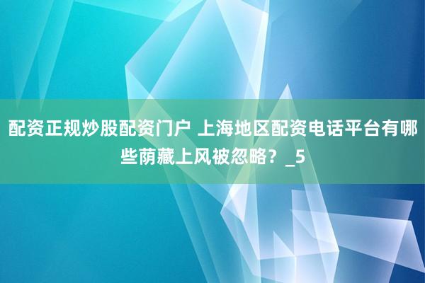 配资正规炒股配资门户 上海地区配资电话平台有哪些荫藏上风被忽略？_5