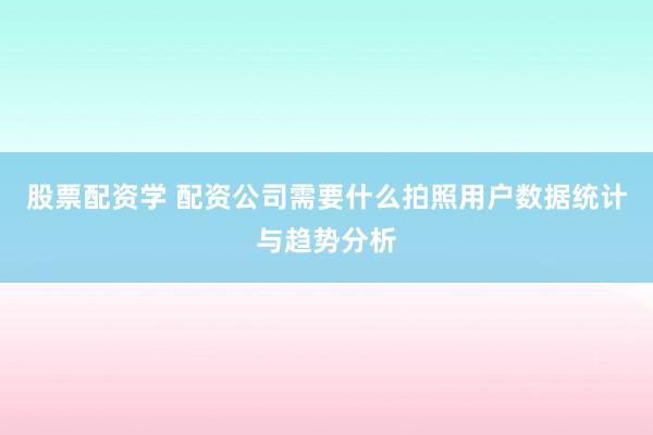 股票配资学 配资公司需要什么拍照用户数据统计与趋势分析