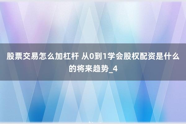 股票交易怎么加杠杆 从0到1学会股权配资是什么的将来趋势_4