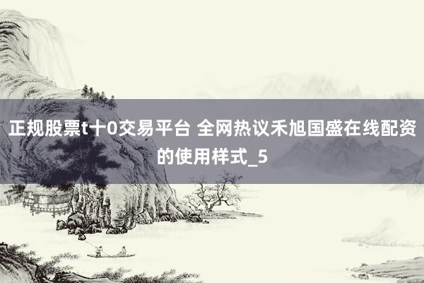 正规股票t十0交易平台 全网热议禾旭国盛在线配资的使用样式_5